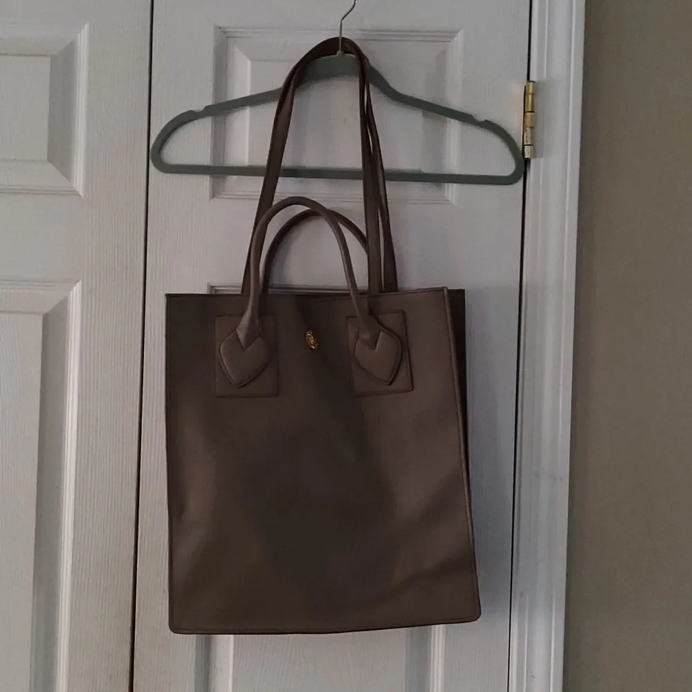 Anne Klein Large Taupe Tpote Faux Leather NWOT